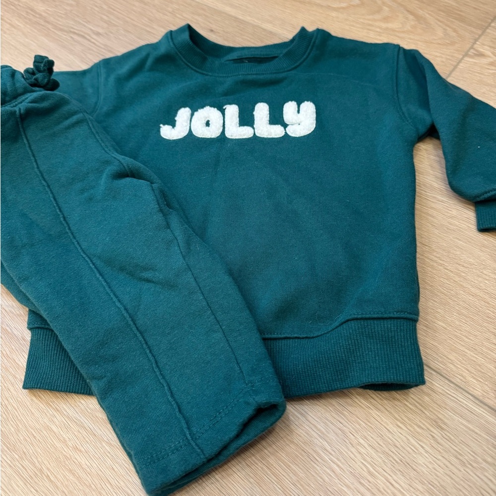 Cat & Jack Green 'Jolly' Kids Matching Set